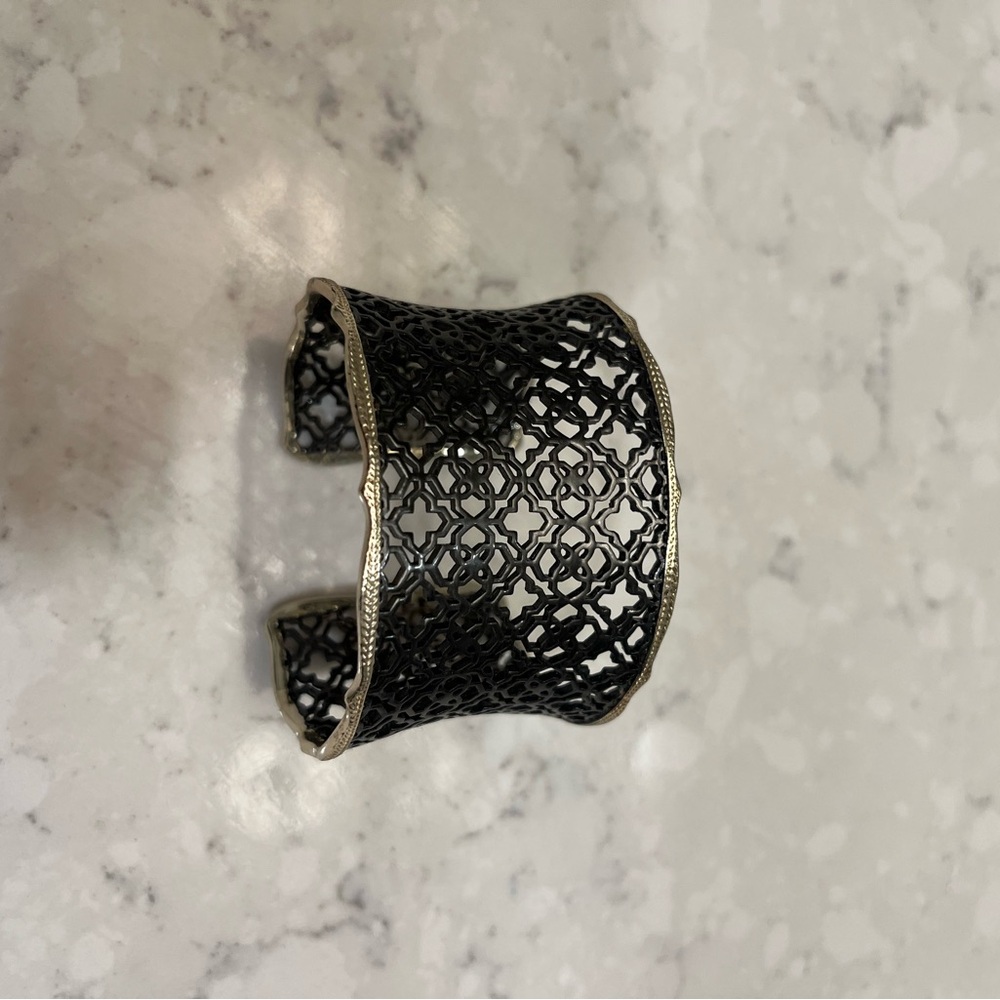 Elegant Kendra Scott Gunmetal and Gold Cuff Bracelet